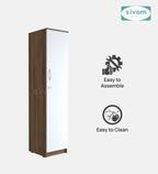 Sivom SIVOM Oliver Multipurpose 1 Door Wardrobe / Spacious 4 Shelves Engineered Wood 1 Door Wardrobe for Modern Homes | Elegant Design & Premium Finish
