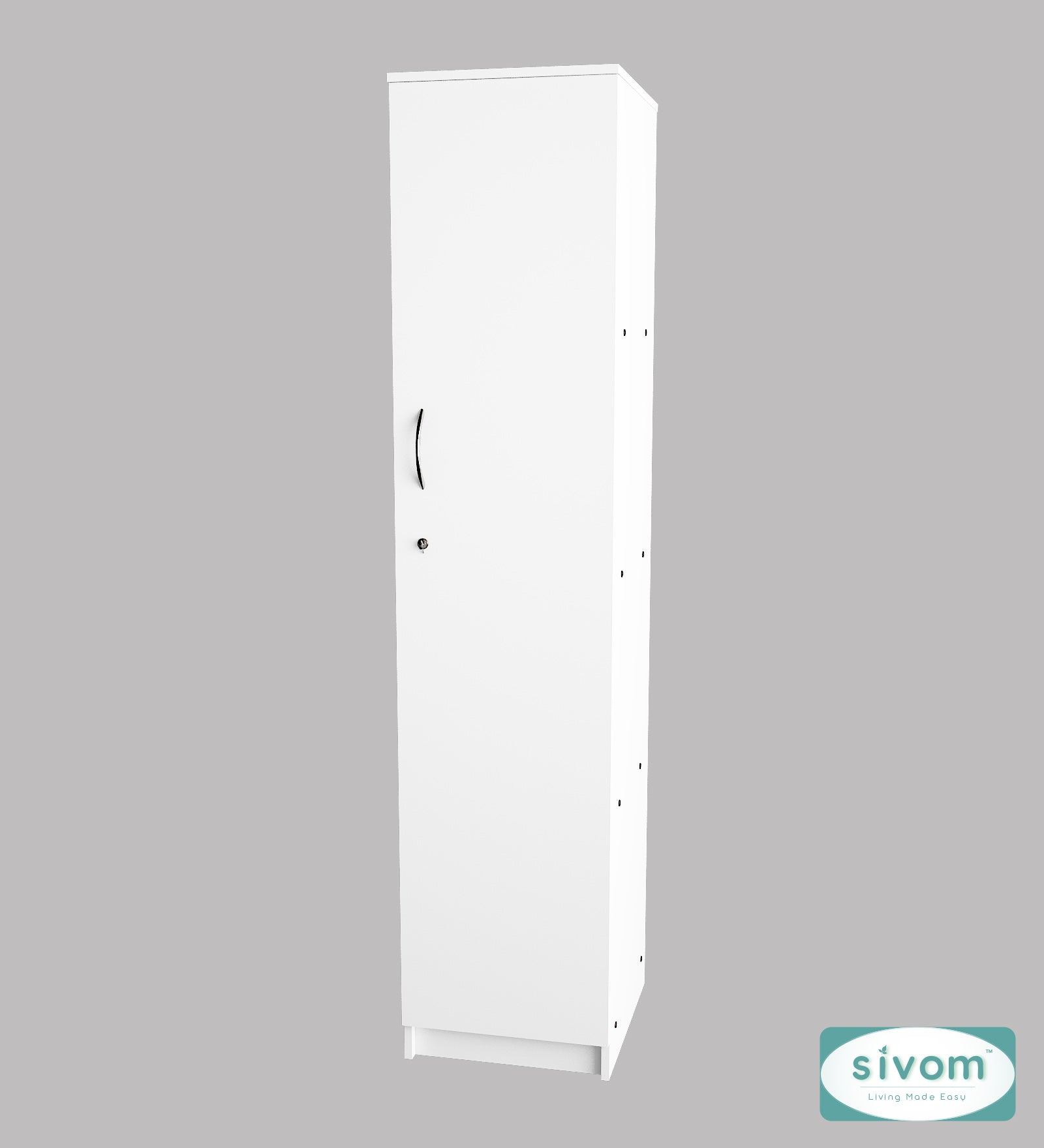 Sivom SIVOM Oliver Multipurpose 1 Door Wardrobe / Spacious 4 Shelves Engineered Wood 1 Door Wardrobe for Modern Homes | Elegant Design & Premium Finish