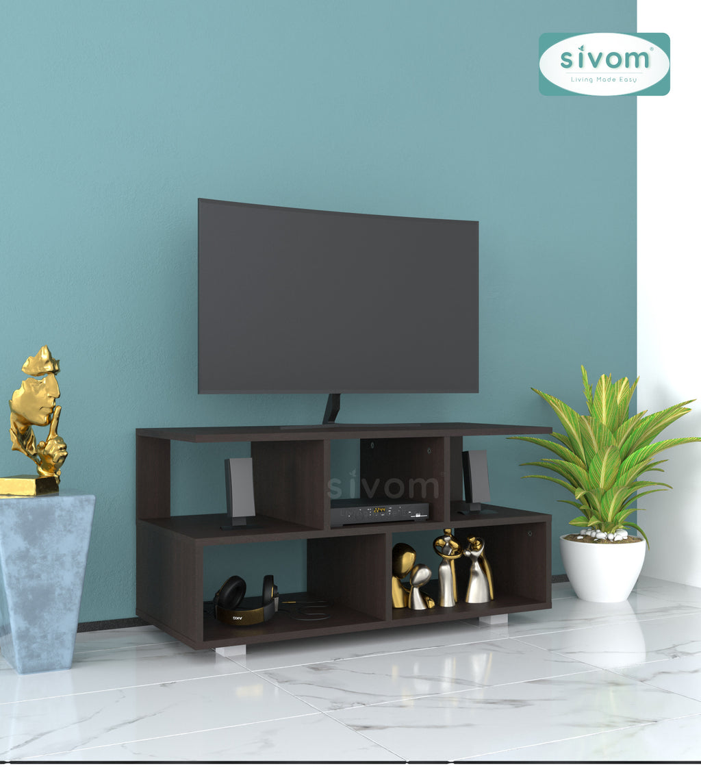 Sivom furniture SIVOM Olive Multipurpose TV Unit fits upto 43 inch with Storage Engineered Wood TV Entertainment Unit for Modern Homes | Elegant Design & Premium Finish