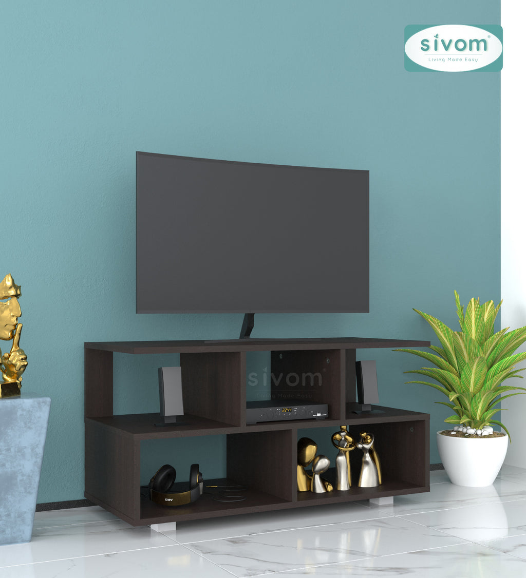 Sivom furniture SIVOM Olive Multipurpose TV Unit fits upto 43 inch with Storage Engineered Wood TV Entertainment Unit for Modern Homes | Elegant Design & Premium Finish
