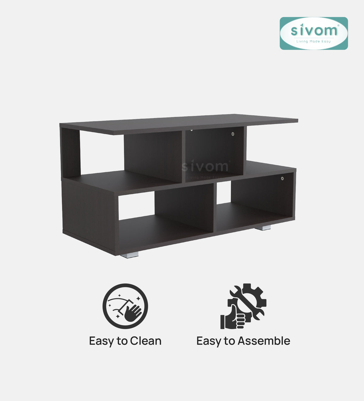 Sivom furniture SIVOM Olive Multipurpose TV Unit fits upto 43 inch with Storage Engineered Wood TV Entertainment Unit for Modern Homes | Elegant Design & Premium Finish
