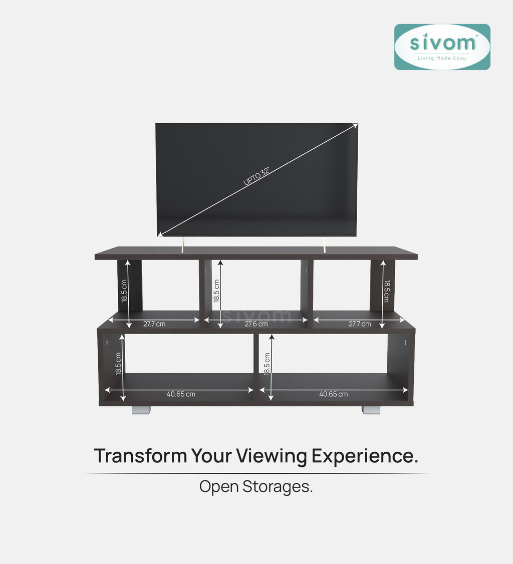 Sivom furniture SIVOM Olive Multipurpose TV Unit fits upto 43 inch with Storage Engineered Wood TV Entertainment Unit for Modern Homes | Elegant Design & Premium Finish