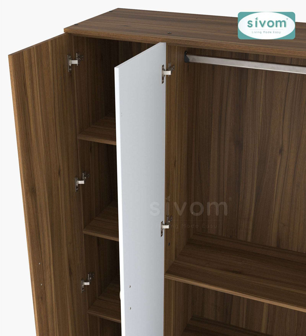 Sivom furniture SIVOM Oranch Multipurpose 4 Door Closet Engineered Wood 4 Door Wardrobe for Modern Homes | Elegant Design & Premium Finish