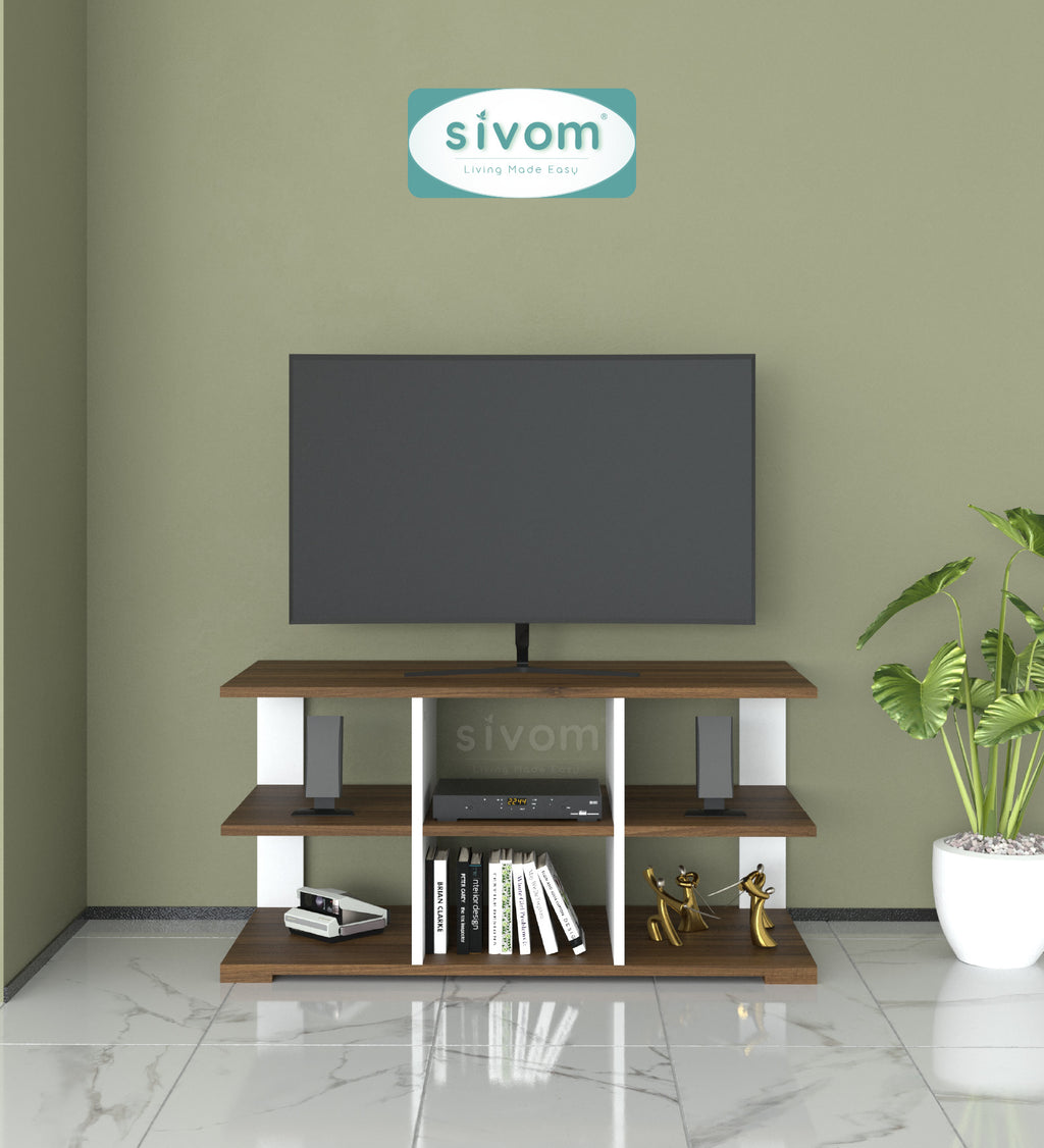 Sivom furniture SIVOM Orbit Multipurpose TV Unit fits upto 43 inch with Storage Engineered Wood TV Entertainment Unit for Modern Homes | Elegant Design & Premium Finish