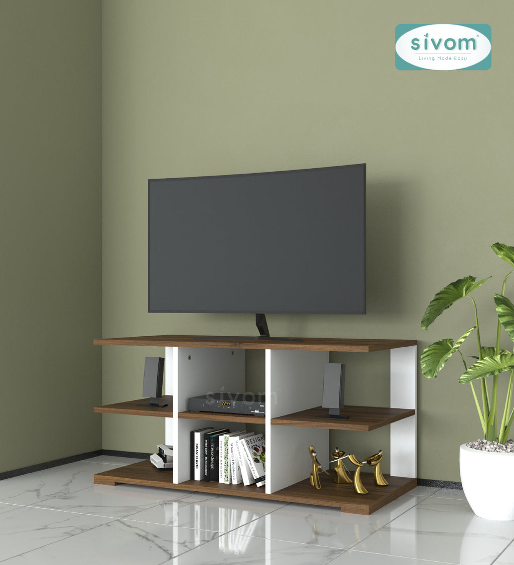 Sivom furniture SIVOM Orbit Multipurpose TV Unit fits upto 43 inch with Storage Engineered Wood TV Entertainment Unit for Modern Homes | Elegant Design & Premium Finish