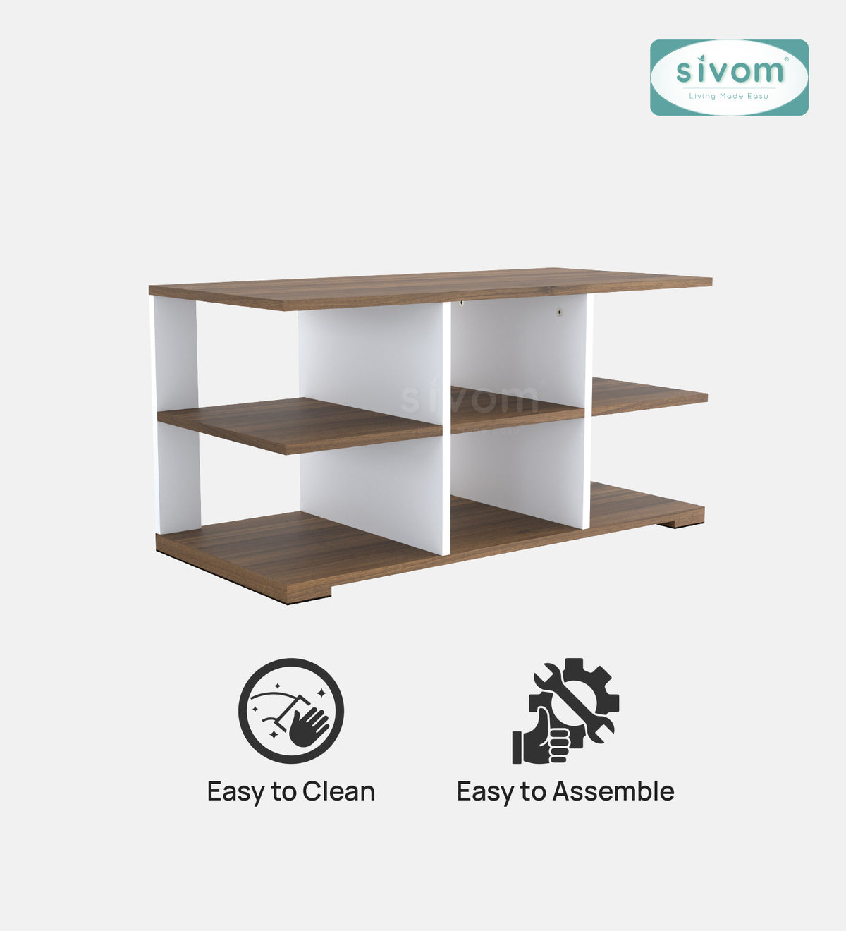 Sivom furniture SIVOM Orbit Multipurpose TV Unit fits upto 43 inch with Storage Engineered Wood TV Entertainment Unit for Modern Homes | Elegant Design & Premium Finish