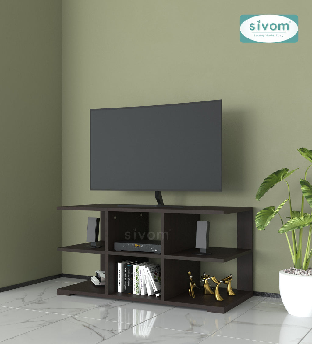 Sivom furniture SIVOM Orbit Multipurpose TV Unit fits upto 43 inch with Storage Engineered Wood TV Entertainment Unit for Modern Homes | Elegant Design & Premium Finish