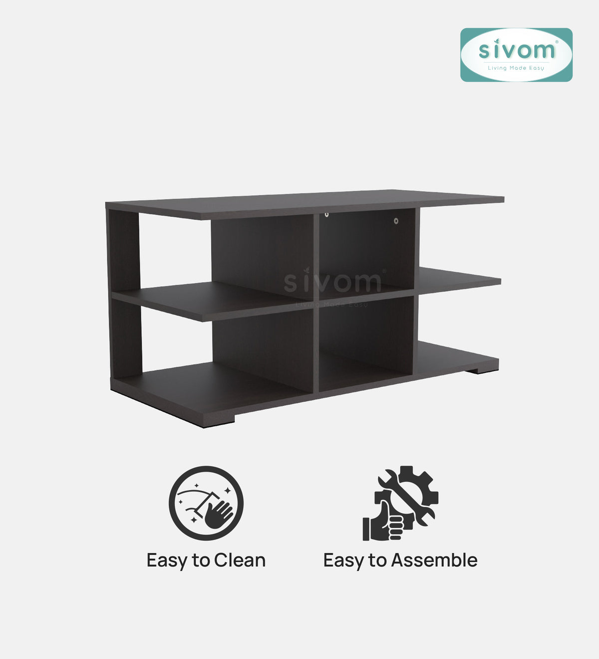 Sivom furniture SIVOM Orbit Multipurpose TV Unit fits upto 43 inch with Storage Engineered Wood TV Entertainment Unit for Modern Homes | Elegant Design & Premium Finish