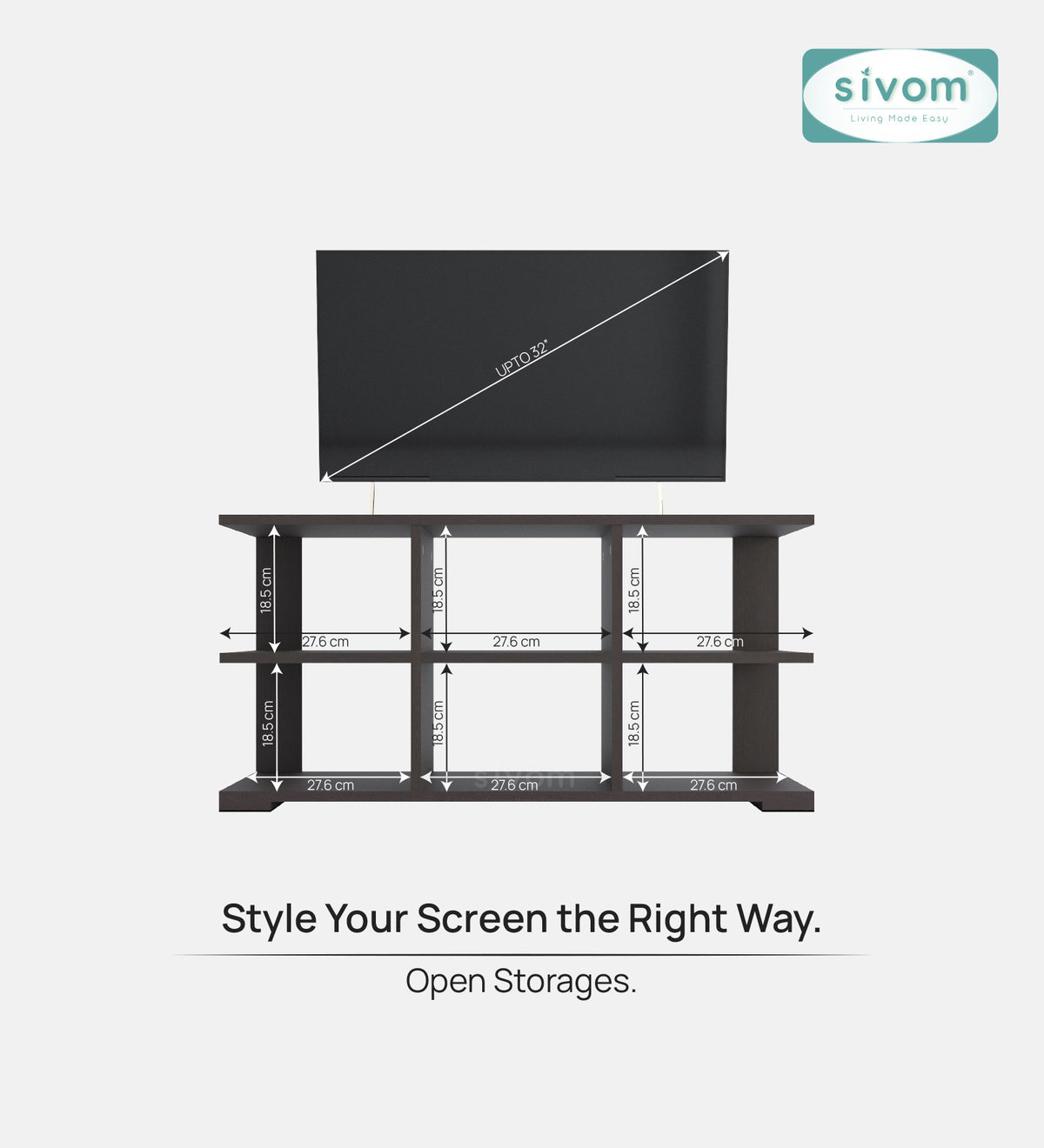 Sivom furniture SIVOM Orbit Multipurpose TV Unit fits upto 43 inch with Storage Engineered Wood TV Entertainment Unit for Modern Homes | Elegant Design & Premium Finish