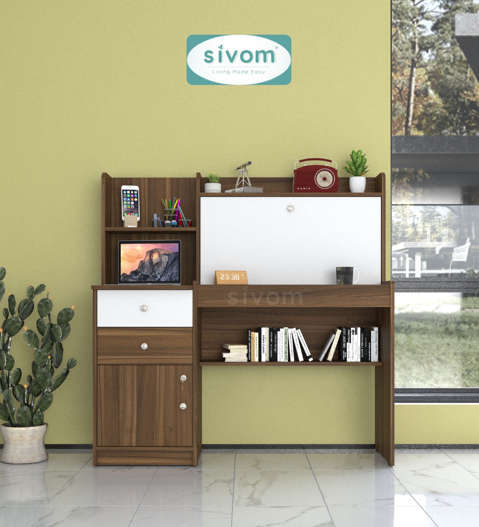Sivom SIVOM Orian Multipurpose Study/Home/Office Table Engineered Wood Study Table for Modern Homes | Elegant Design & Premium Finish (Copy)