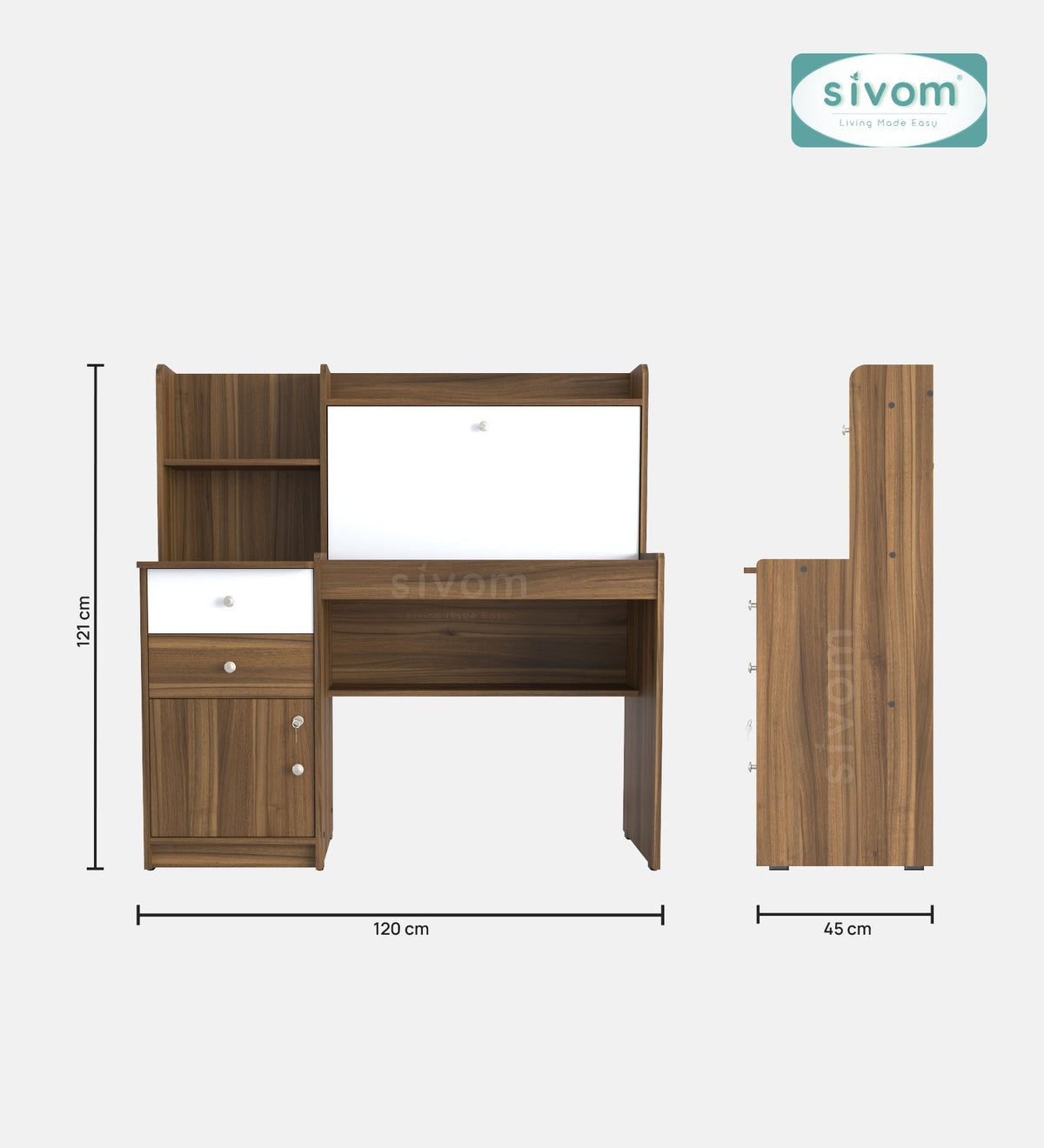 Sivom SIVOM Orian Multipurpose Study/Home/Office Table Engineered Wood Study Table for Modern Homes | Elegant Design & Premium Finish (Copy)