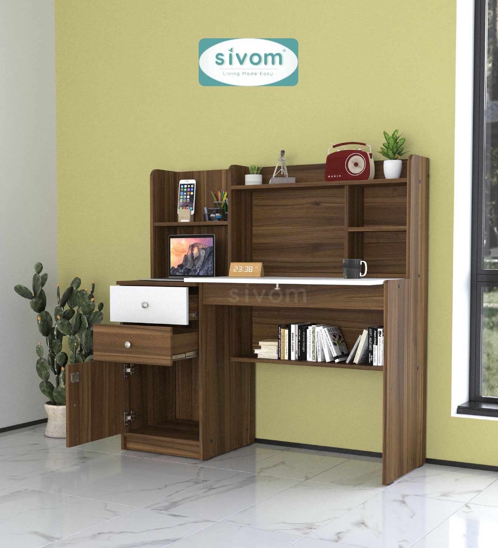 Sivom SIVOM Orian Multipurpose Study/Home/Office Table Engineered Wood Study Table for Modern Homes | Elegant Design & Premium Finish (Copy)