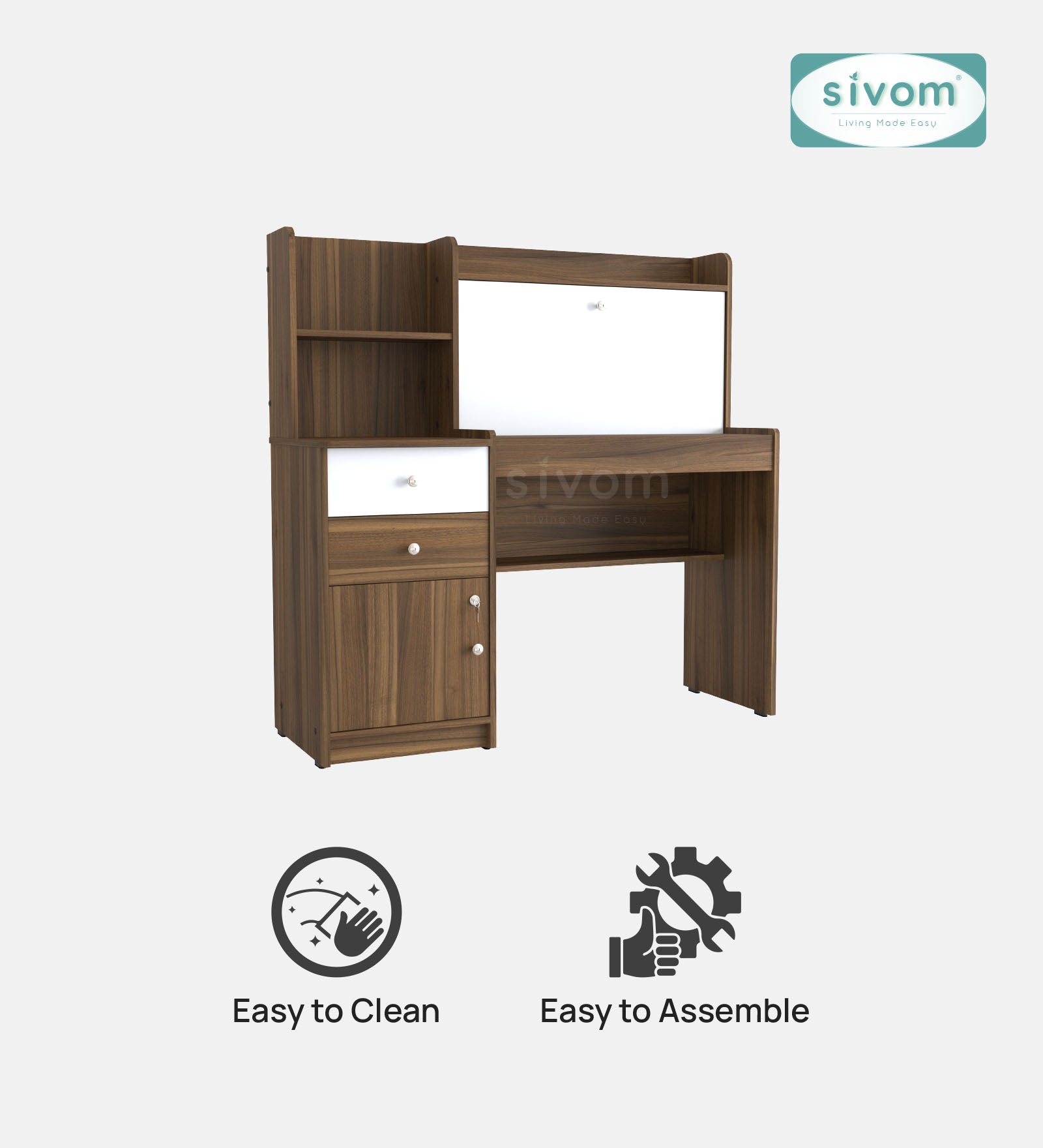 Sivom SIVOM Orian Multipurpose Study/Home/Office Table Engineered Wood Study Table for Modern Homes | Elegant Design & Premium Finish (Copy)