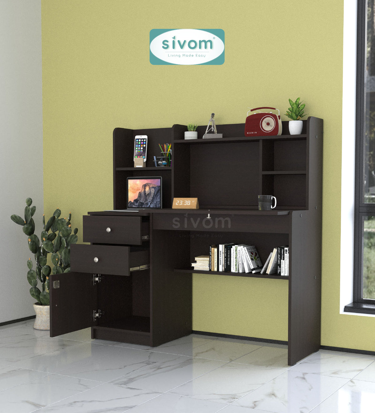 Sivom SIVOM Orian Multipurpose Study/Home/Office Table Engineered Wood Study Table for Modern Homes | Elegant Design & Premium Finish (Copy)