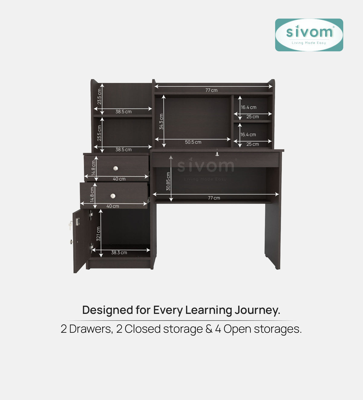 Sivom SIVOM Orian Multipurpose Study/Home/Office Table Engineered Wood Study Table for Modern Homes | Elegant Design & Premium Finish (Copy)