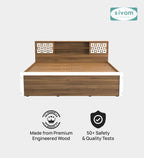 Sivom SIVOM Orient Modular Box Bed with Storage Engineered Wood King Box Bed for Modern Homes | Elegant Design & Premium Finish