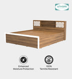 Sivom SIVOM Orient Modular Box Bed with Storage Engineered Wood King Box Bed for Modern Homes | Elegant Design & Premium Finish