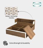 Sivom SIVOM Orient Modular Box Bed with Storage Engineered Wood King Box Bed for Modern Homes | Elegant Design & Premium Finish