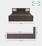 Sivom SIVOM Orient Modular Box Bed with Storage Engineered Wood King Box Bed for Modern Homes | Elegant Design & Premium Finish