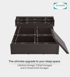 Sivom SIVOM Orient Modular Box Bed with Storage Engineered Wood King Box Bed for Modern Homes | Elegant Design & Premium Finish