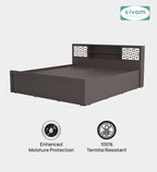 Sivom SIVOM Orient Modular Box Bed with Storage Engineered Wood King Box Bed for Modern Homes | Elegant Design & Premium Finish