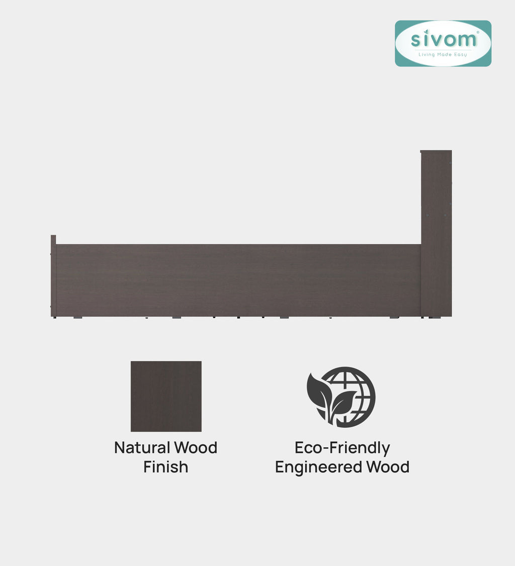 Sivom SIVOM Orient Modular Box Bed with Storage Engineered Wood King Box Bed for Modern Homes | Elegant Design & Premium Finish