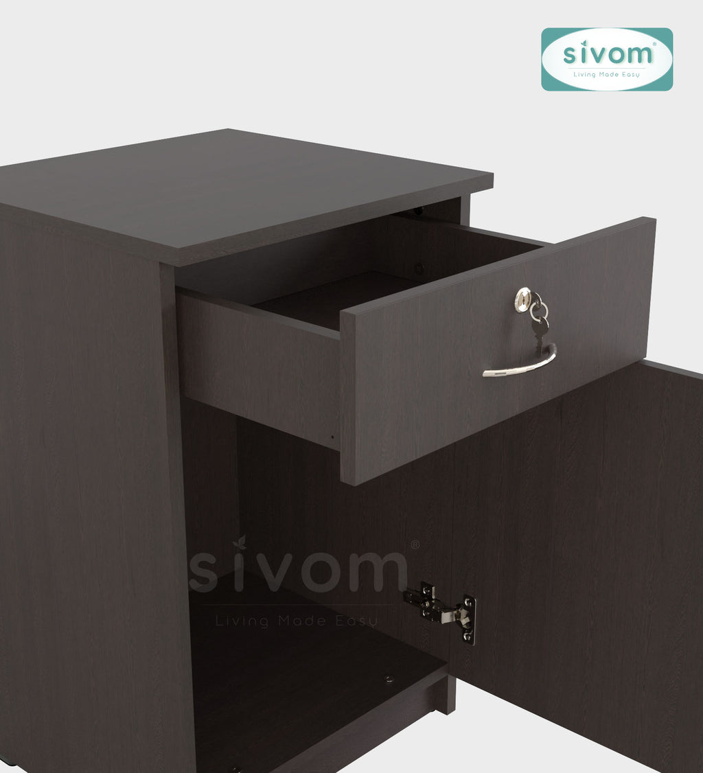SIVOM OSLO Multipurpose Storage Drawer/Study/Home/Office Engineered Wood Close Book Shelf  for Modern Homes | Elegant Design & Premium Finish