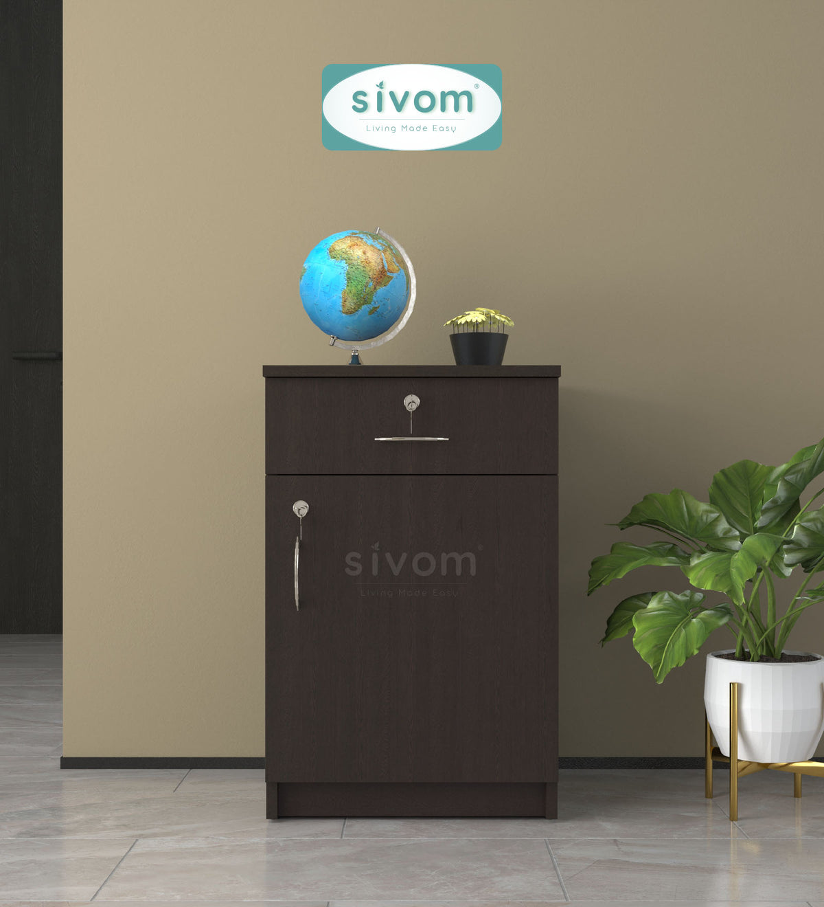 Sivom furniture SIVOM OSLO Multipurpose Storage Drawer/Study/Home/Office Engineered Wood Close Book Shelf for Modern Homes | Elegant Design & Premium Finish