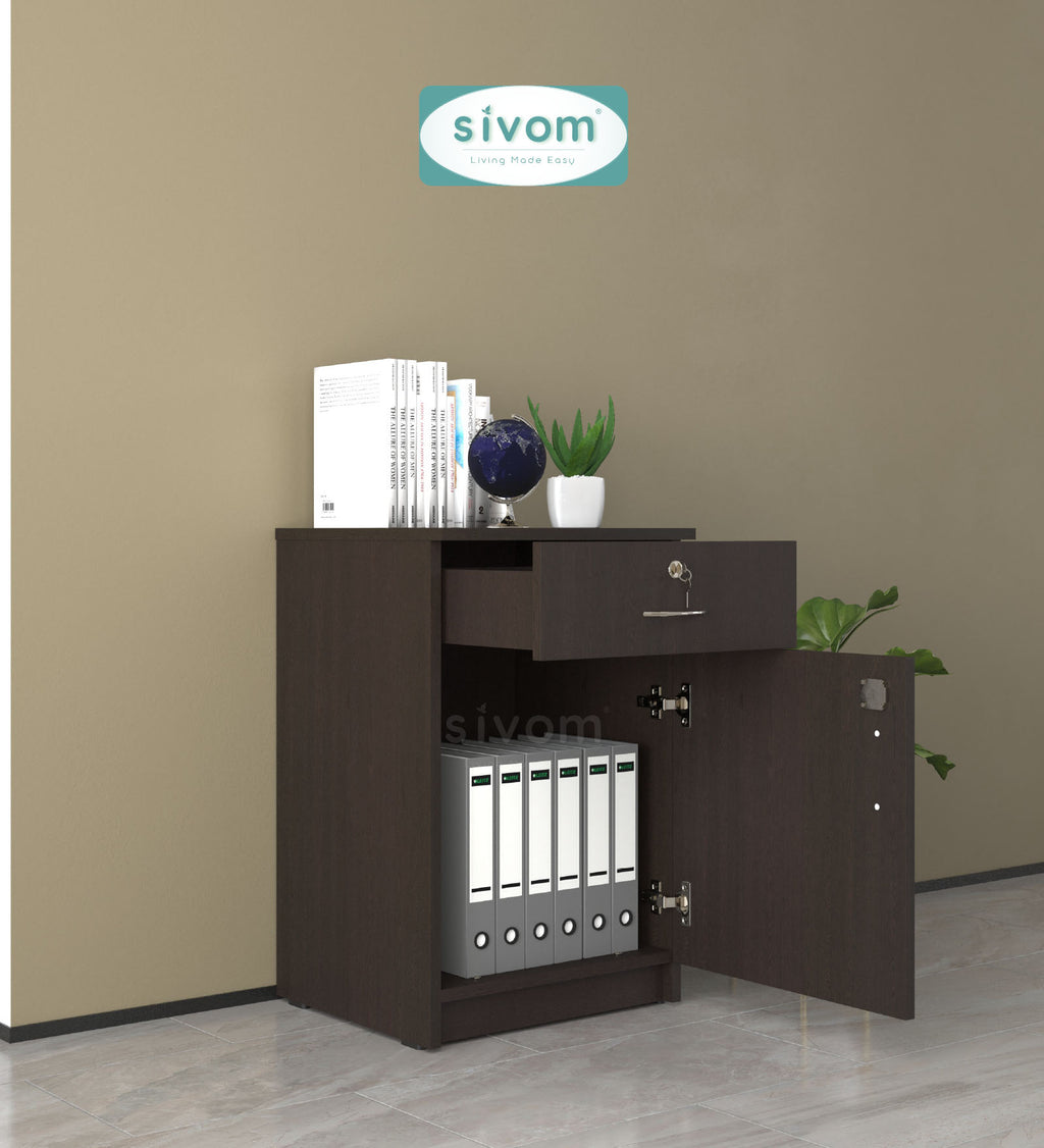 SIVOM OSLO Multipurpose Storage Drawer/Study/Home/Office Engineered Wood Close Book Shelf  for Modern Homes | Elegant Design & Premium Finish