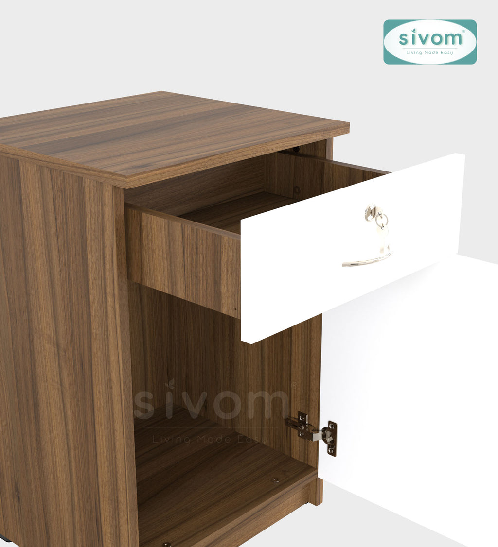 SIVOM OSLO Multipurpose Storage Drawer/Study/Home/Office Engineered Wood Close Book Shelf  for Modern Homes | Elegant Design & Premium Finish