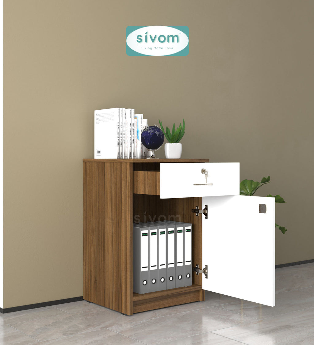 SIVOM OSLO Multipurpose Storage Drawer/Study/Home/Office Engineered Wood Close Book Shelf  for Modern Homes | Elegant Design & Premium Finish