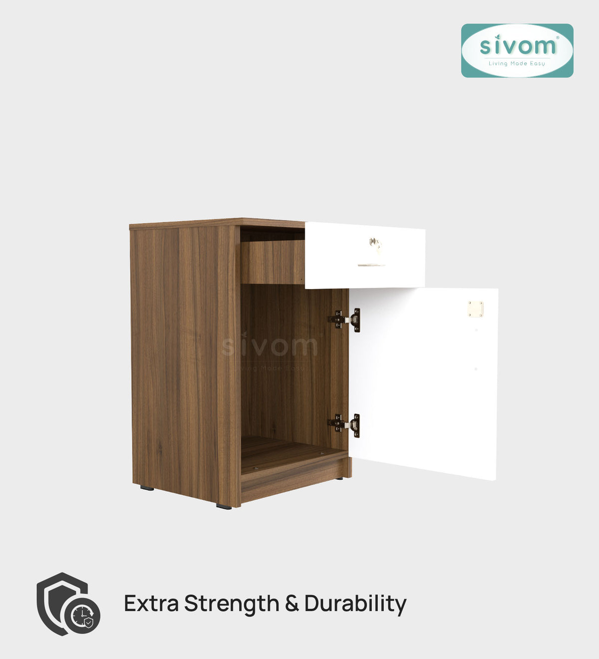 SIVOM OSLO Multipurpose Storage Drawer/Study/Home/Office Engineered Wood Close Book Shelf  for Modern Homes | Elegant Design & Premium Finish
