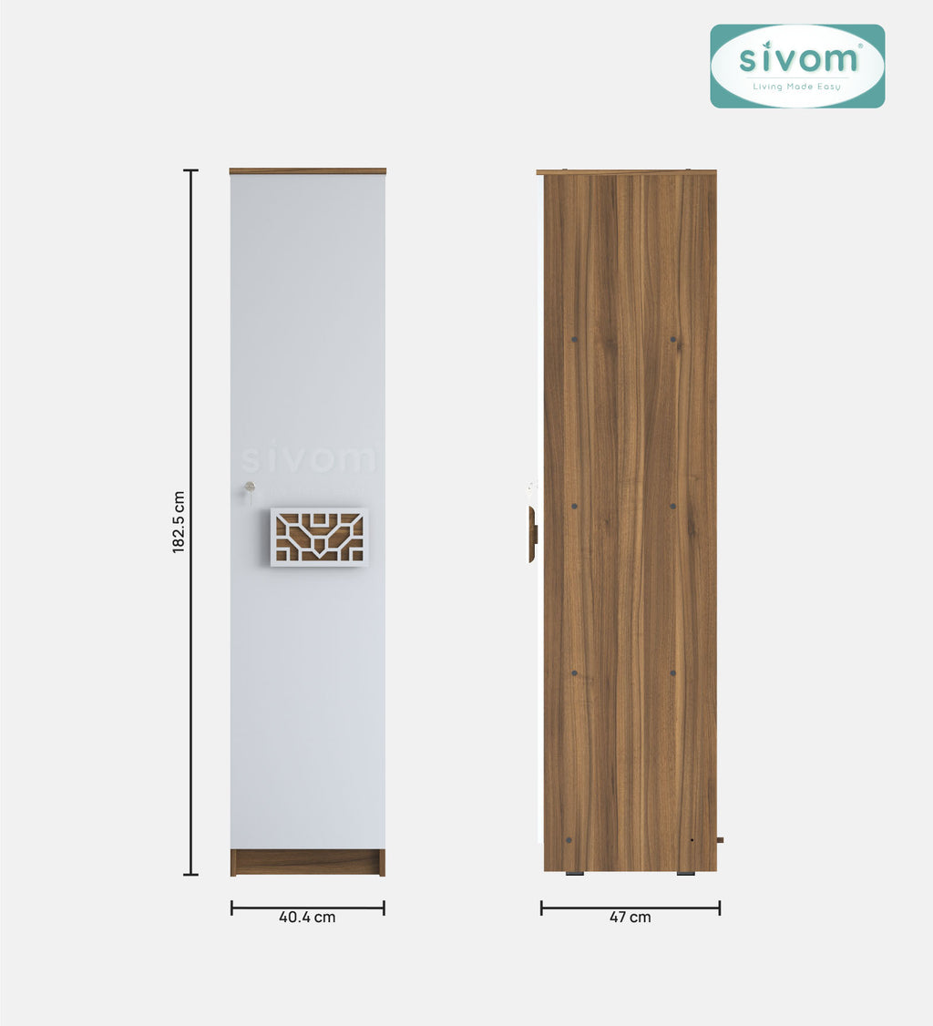 Sivom SIVOM Palette Multipurpose 1 Door Wardrobe / Spacious 4 Shelves with Drawer Engineered Wood 1 Door Wardrobe for Modern Homes | Elegant Design & Premium Finish