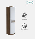 Sivom SIVOM Palette Multipurpose 1 Door Wardrobe / Spacious 4 Shelves with Drawer Engineered Wood 1 Door Wardrobe for Modern Homes | Elegant Design & Premium Finish