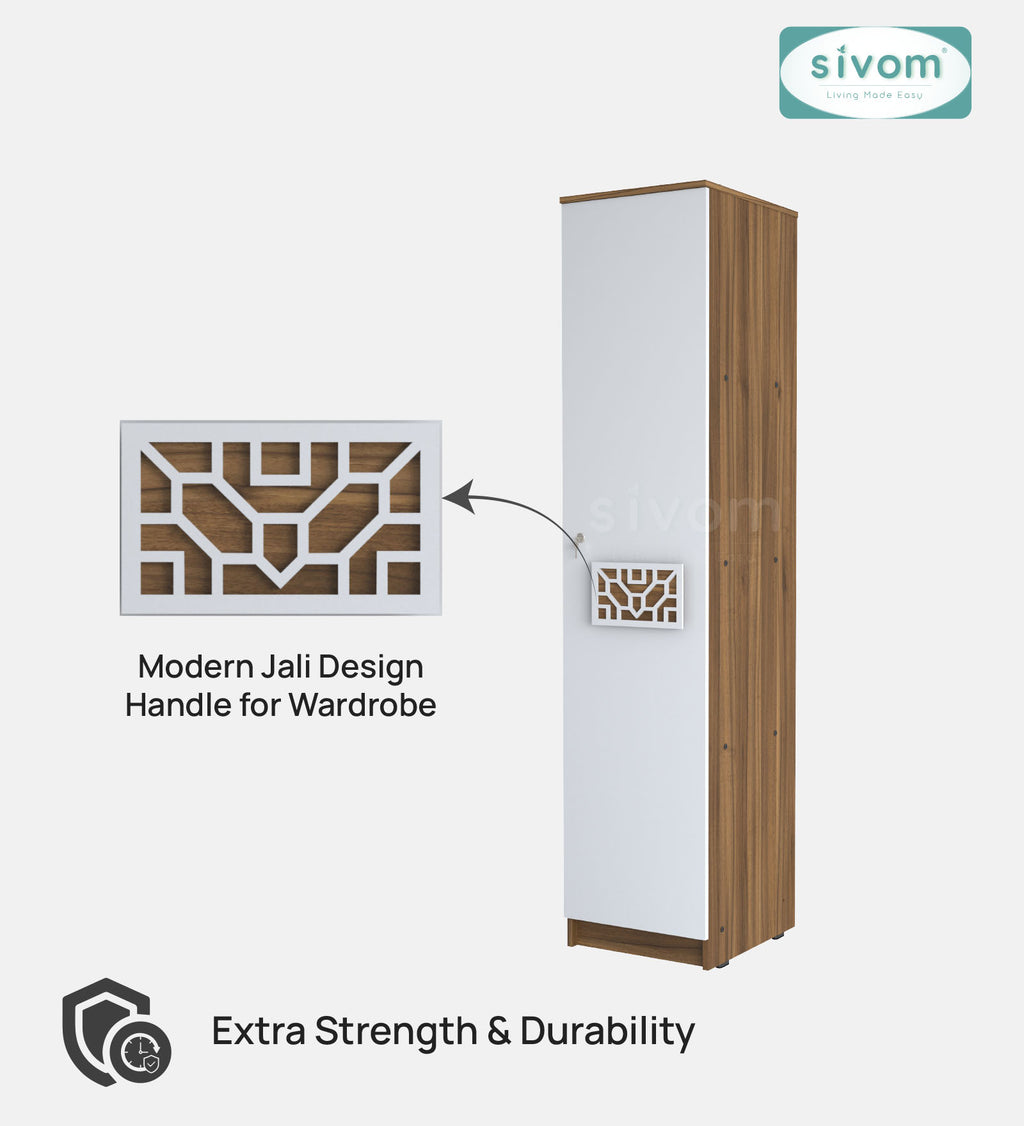 Sivom SIVOM Palette Multipurpose 1 Door Wardrobe / Spacious 4 Shelves with Drawer Engineered Wood 1 Door Wardrobe for Modern Homes | Elegant Design & Premium Finish