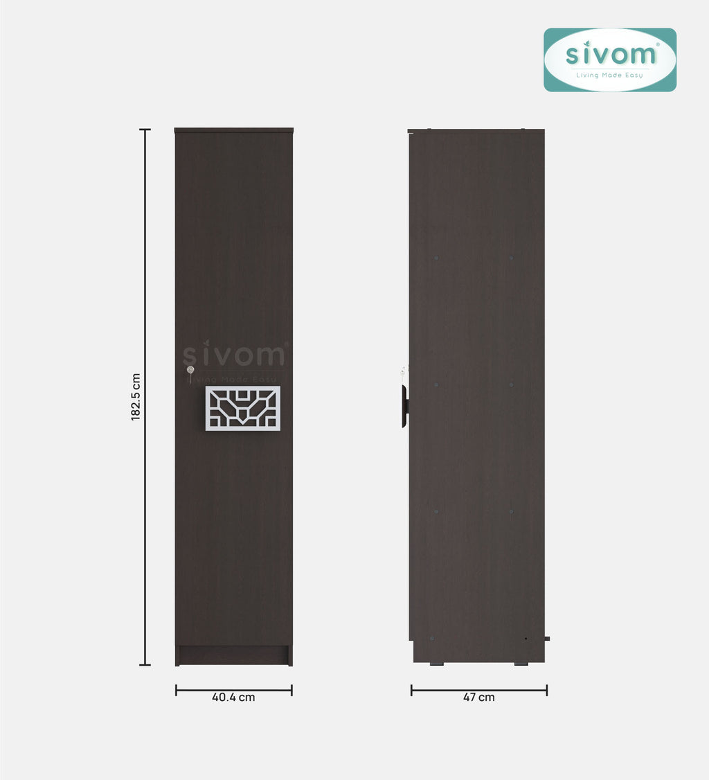 Sivom SIVOM Palette Multipurpose 1 Door Wardrobe / Spacious 4 Shelves with Drawer Engineered Wood 1 Door Wardrobe for Modern Homes | Elegant Design & Premium Finish