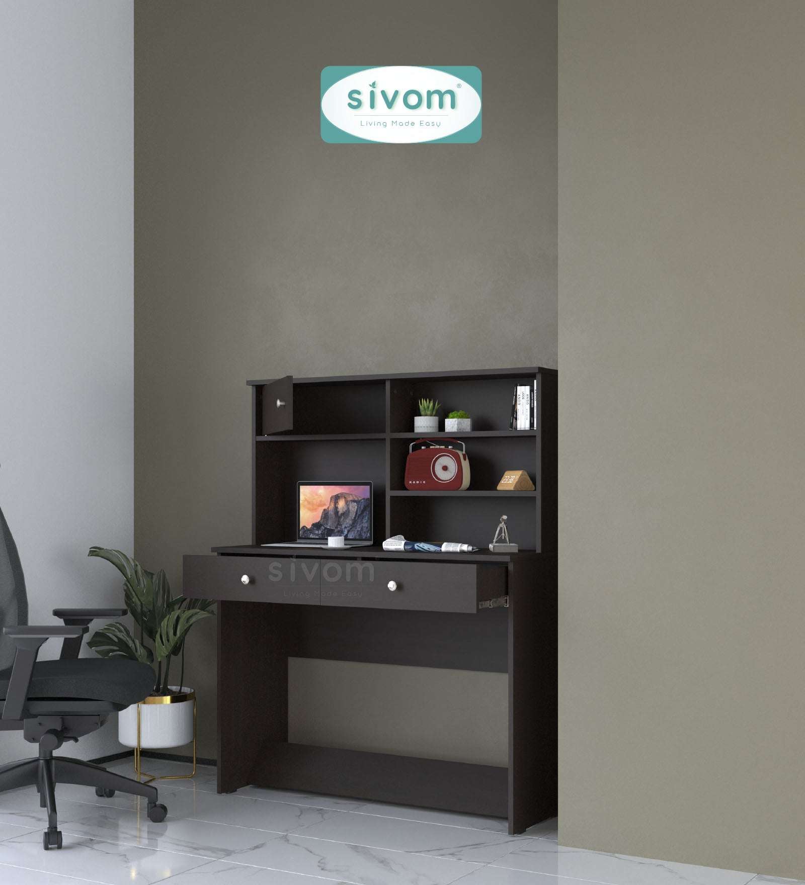 Sivom SIVOM Parker Multipurpose Study/Home/Office Table Engineered Wood Study Table for Modern Homes | Elegant Design & Premium Finish