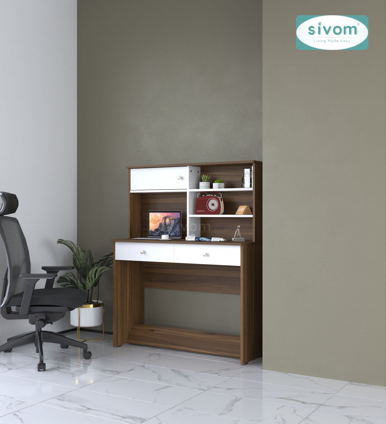 Sivom SIVOM Parker Multipurpose Study/Home/Office Table Engineered Wood Study Table for Modern Homes | Elegant Design & Premium Finish