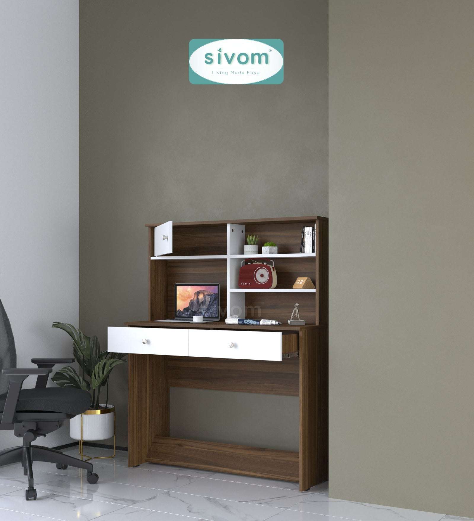 Sivom SIVOM Parker Multipurpose Study/Home/Office Table Engineered Wood Study Table for Modern Homes | Elegant Design & Premium Finish