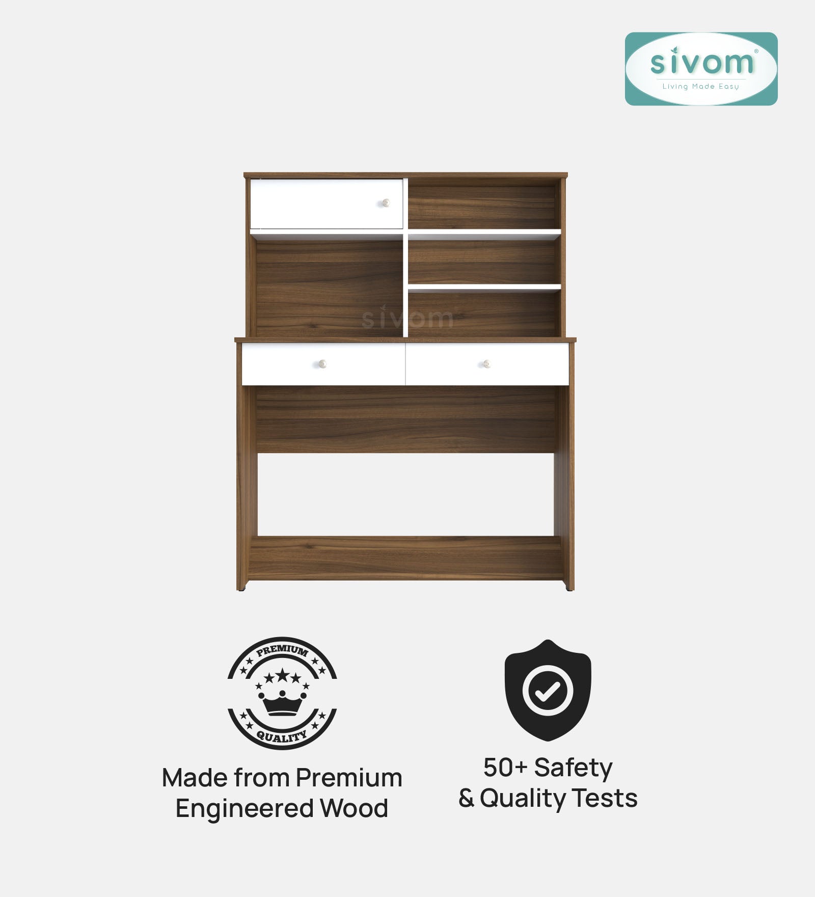 Sivom SIVOM Parker Multipurpose Study/Home/Office Table Engineered Wood Study Table for Modern Homes | Elegant Design & Premium Finish