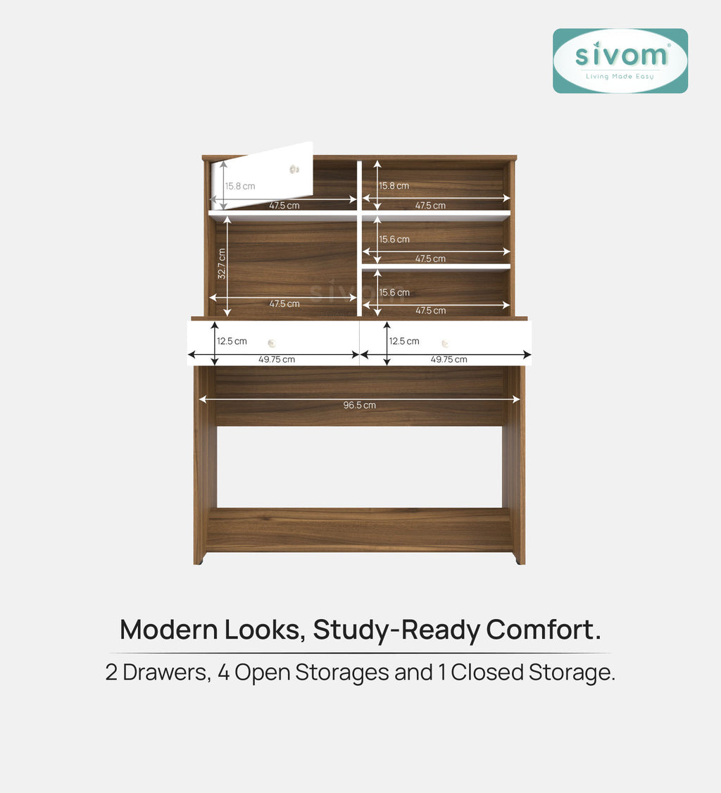 Sivom SIVOM Parker Multipurpose Study/Home/Office Table Engineered Wood Study Table for Modern Homes | Elegant Design & Premium Finish