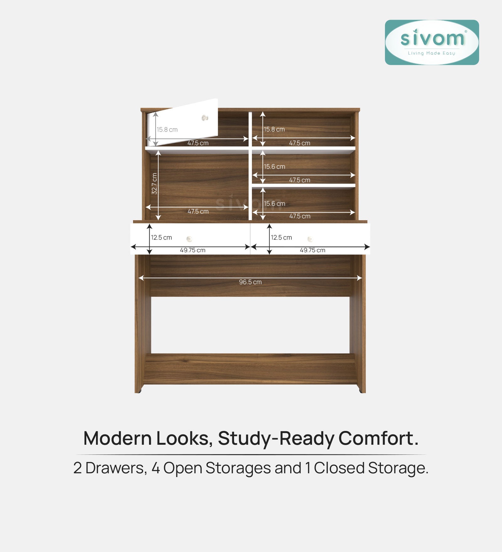 Sivom SIVOM Parker Multipurpose Study/Home/Office Table Engineered Wood Study Table for Modern Homes | Elegant Design & Premium Finish