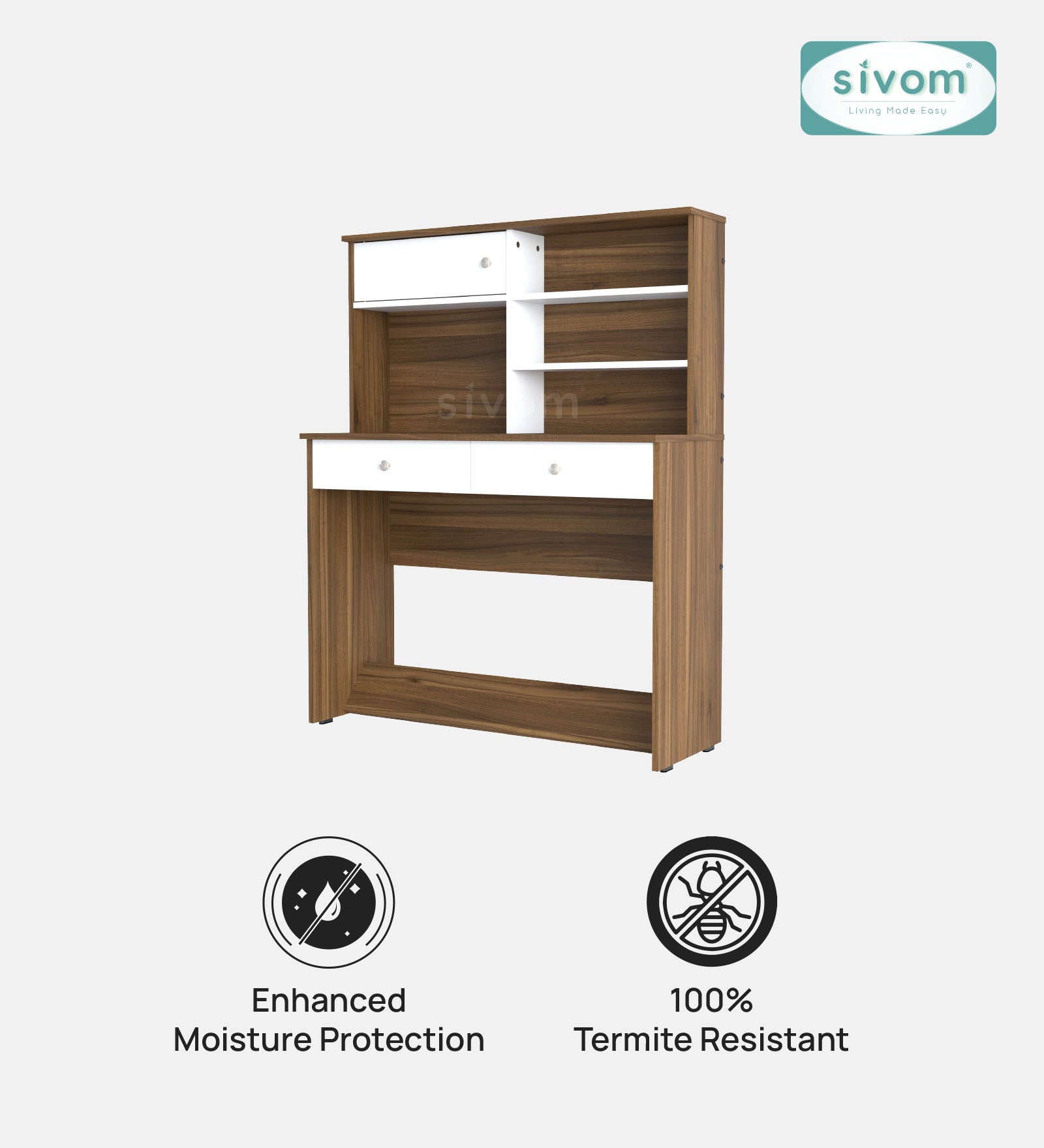 Sivom SIVOM Parker Multipurpose Study/Home/Office Table Engineered Wood Study Table for Modern Homes | Elegant Design & Premium Finish