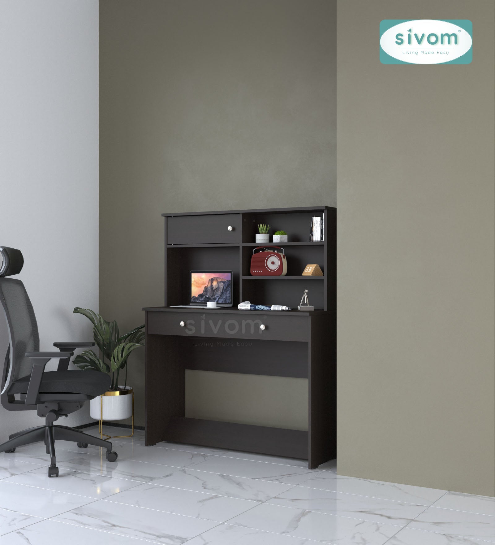 Sivom SIVOM Parker Multipurpose Study/Home/Office Table Engineered Wood Study Table for Modern Homes | Elegant Design & Premium Finish