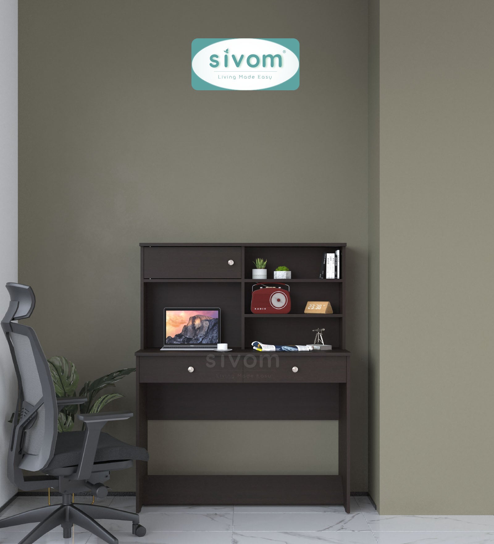 Sivom SIVOM Parker Multipurpose Study/Home/Office Table Engineered Wood Study Table for Modern Homes | Elegant Design & Premium Finish