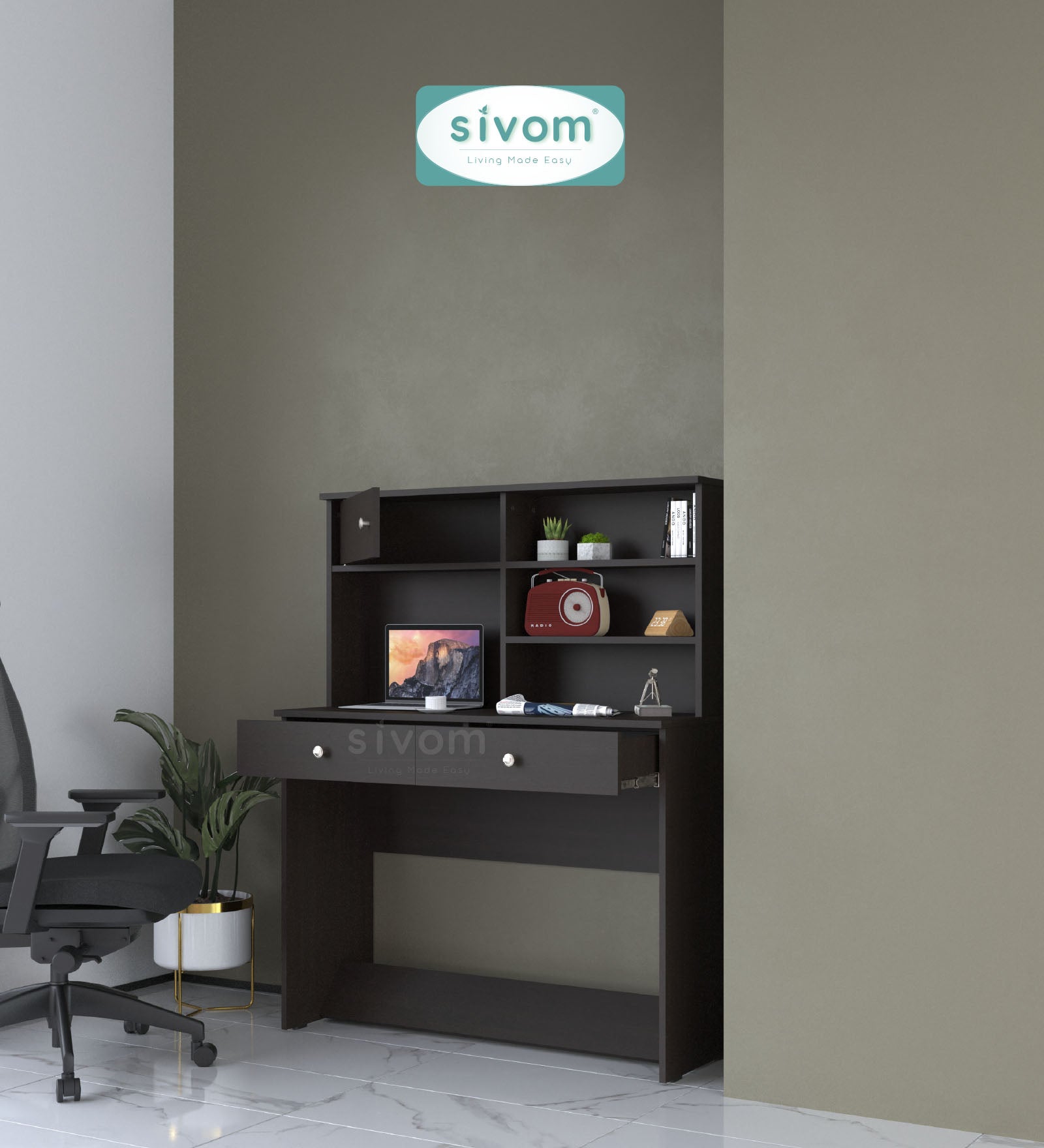 Sivom SIVOM Parker Multipurpose Study/Home/Office Table Engineered Wood Study Table for Modern Homes | Elegant Design & Premium Finish