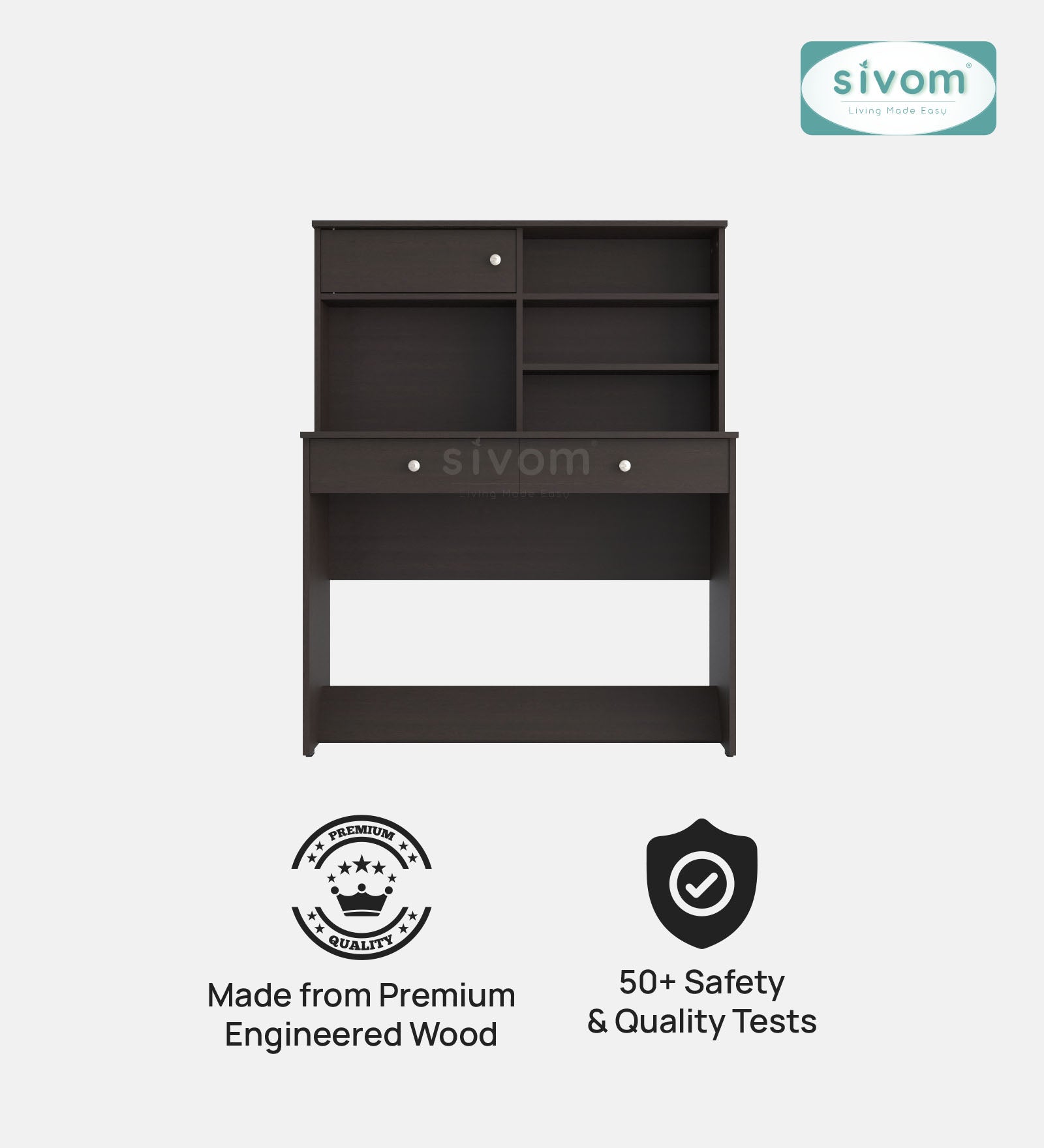 Sivom SIVOM Parker Multipurpose Study/Home/Office Table Engineered Wood Study Table for Modern Homes | Elegant Design & Premium Finish