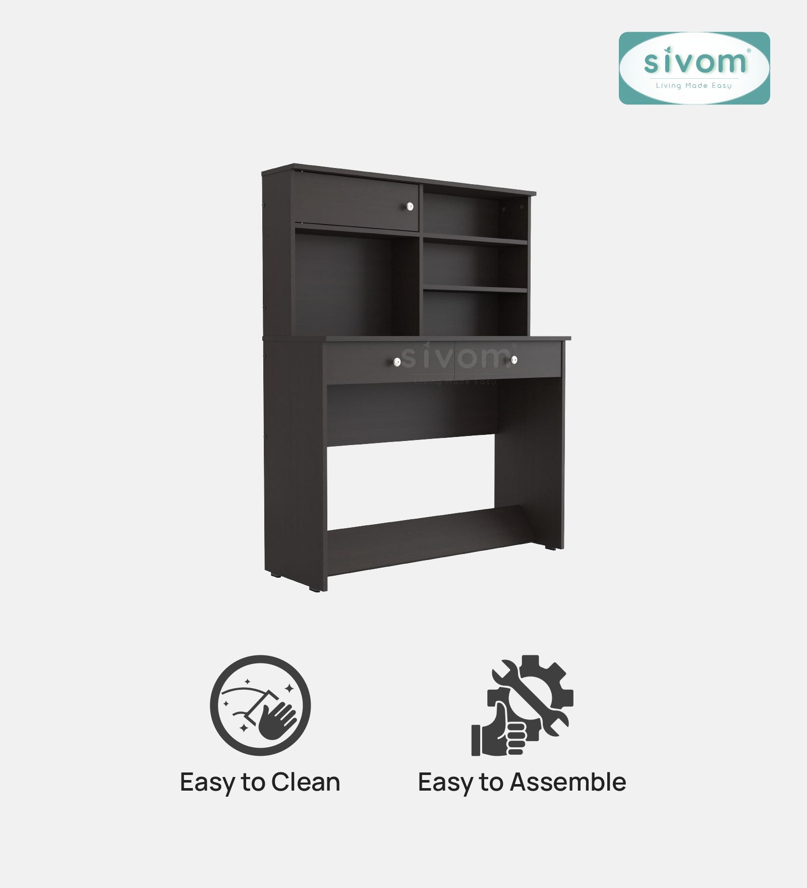 Sivom SIVOM Parker Multipurpose Study/Home/Office Table Engineered Wood Study Table for Modern Homes | Elegant Design & Premium Finish