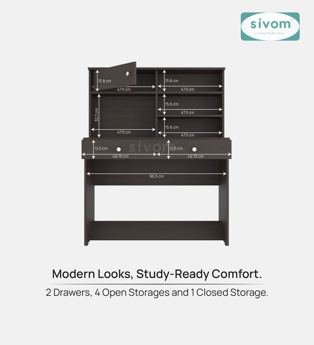 Sivom SIVOM Parker Multipurpose Study/Home/Office Table Engineered Wood Study Table for Modern Homes | Elegant Design & Premium Finish