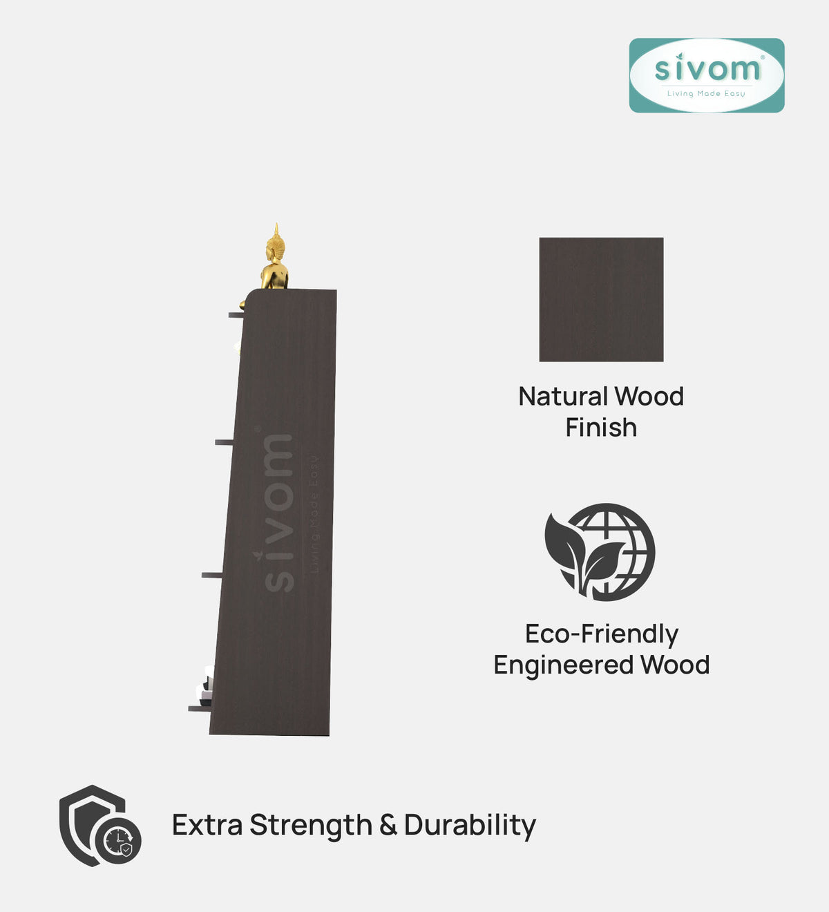 SIVOM Patio Multipurpose Storage Unit Engineered Wood Free Standing Cabinet for Modern Homes | Elegant Design & Premium Finish